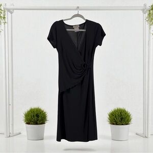 👛(ANY 2/$25) JESSICA Unlined Short Sleeve Black Pull On Dress Waist Detail Video